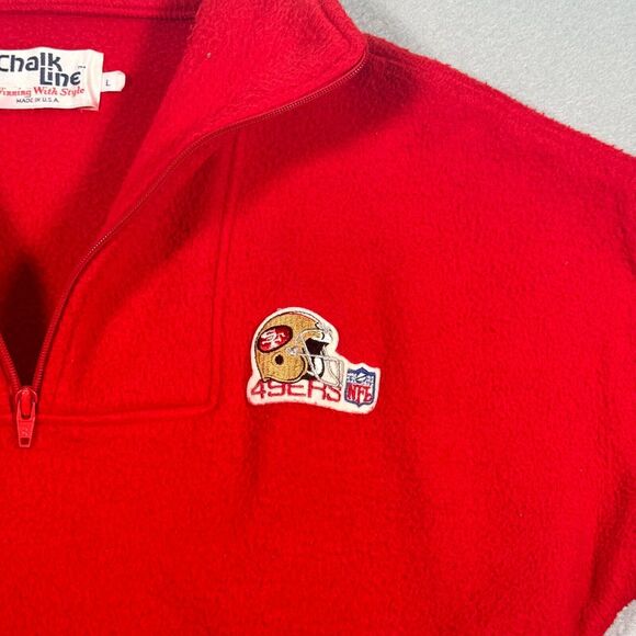 Vintage San Francisco 49ers Fleece Jacket Adult Large Red Chalk Line NFL 90's‎ - Picture 4 of 10